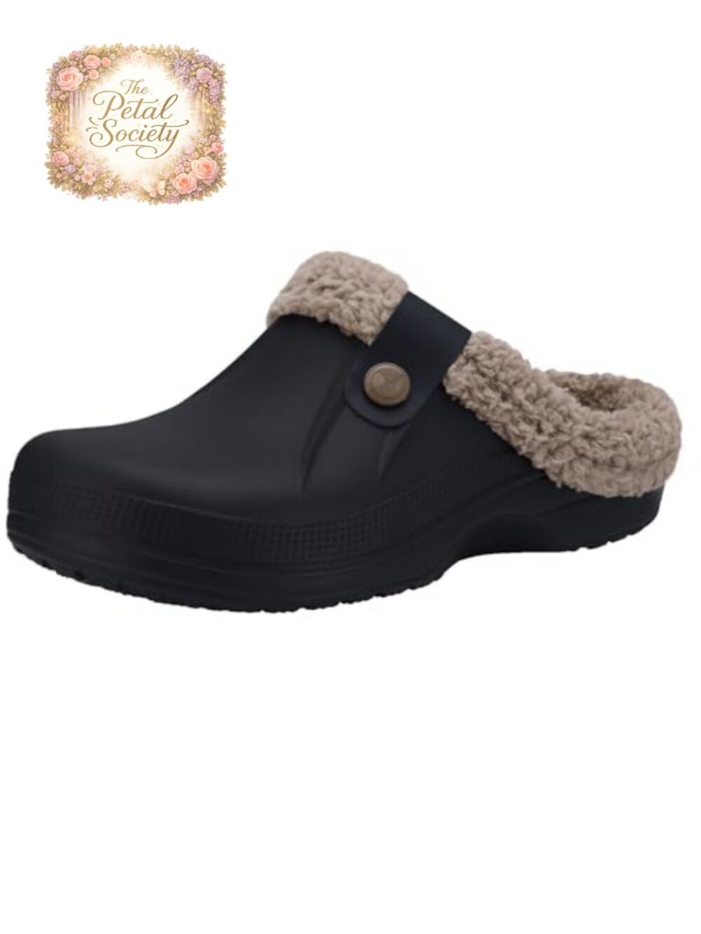 Fur Lined Clogs Fuzzy Slippers with Memory Foam Slip-On